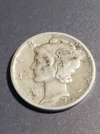 1942/1 - D Mercury Dime 10c - Rare Overdate Variety Coin