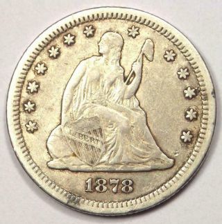 1878 - Cc Seated Liberty Quarter 25c - Sharp Details - Rare Carson City Coin