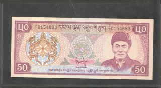 Bhutan P 9 1981 50 Ngultrum Unc Rare