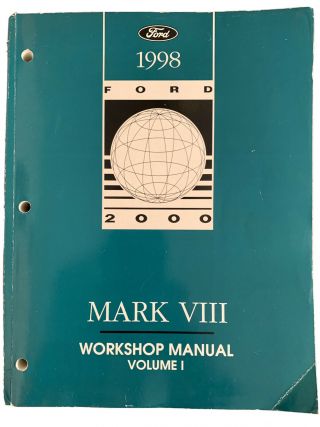 Rare 1998 Ford Lincoln Mark Viii Factory Service Shop Repair Manuals.