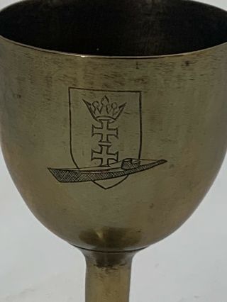Rare WW2 German Made U - Boat Cup Souvenir From Deck Gun Shell Engraved 2