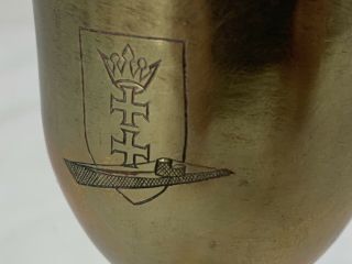 Rare WW2 German Made U - Boat Cup Souvenir From Deck Gun Shell Engraved 6