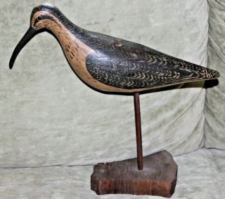 Rare Wek Mfa Will Kirkpatrick Hand - Carved Wooden Decoy Bird W Wood Base