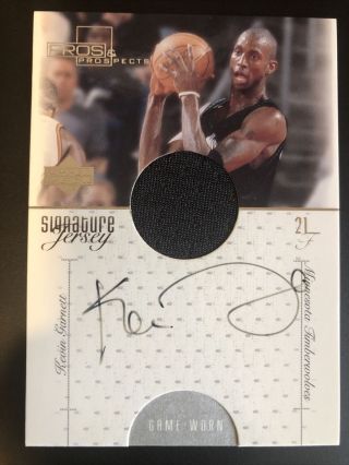 Kevin Garnett 2000 Ud Pros & Prospects Auto - On Card - Rare Signature Jersey