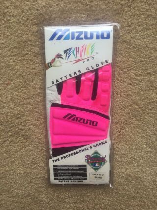 Mlb Diamond Mizuno Techfire Pro Batters Glove Set Adult X Large Hot Pink Rare