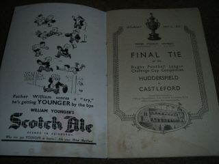 Rare 1935 Rugby League Challenge Cup Final Programme Huddersfield V Castleford