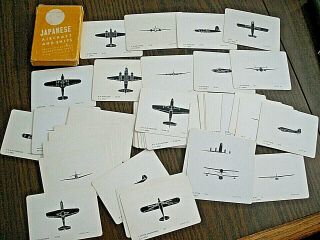 Rare Us Ww2 Wwii Japanese Aircraft And Ships Identification Flash Cards 48 Cards