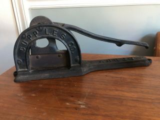 Rare 19th C Antique Ornate Cast Iron Plug Tobacco Cutter Primitive