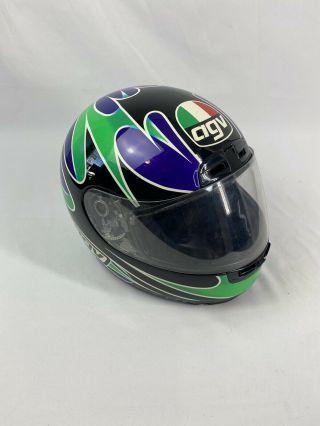 Vintage & Rare 90s Agv Q3 Helmet Made In Italy 7/1996 Batch 1 Size Small