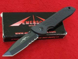 Rare 1999 Emerson Knives Raven Bt Tanto G - 10 Folder Knife Kraydon Handle Usa