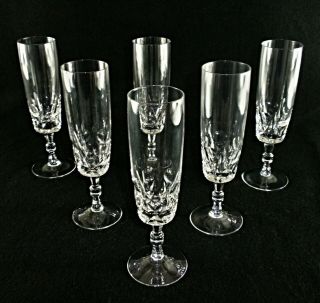 Rare Antique Baccarat Flawless Crystal 6 X Champagne Goblet / Flute