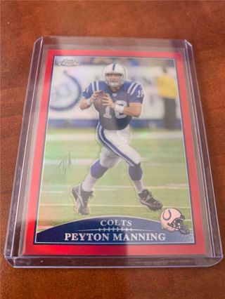 2009 Topps Chrome Peyton Manning Red Refractor Card Ed 7/25 Rare