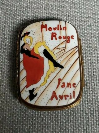 Rare Limoges Peint Main Moulin Rouge Trinket Box Jane Avril Numbered 011/999