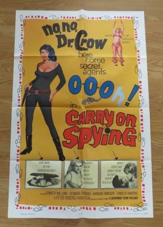 Carry On Spying 1964 Cinema Movie Film Poster 007 Rare