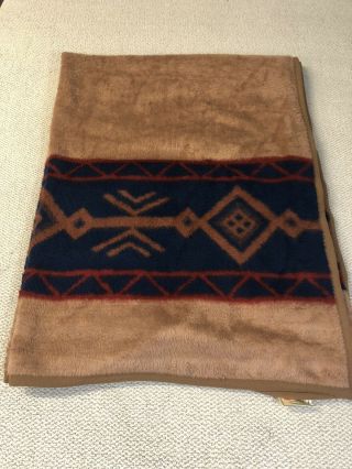 Vintage Biederlack Blanket With Aztec Design Made In W.  Germany Rare
