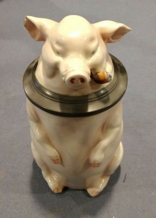 Vintage & Rare " Pig " By Musterschutz - 1/2 Liter German Beer Stein