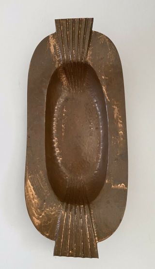 Rare Vintage Large Arts & Crafts Hand Hammered Copper Tray J G Braun Co