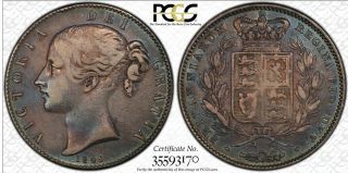 1845 Great Britain Silver Crown Pcgs Vf 25 Queen Victoria 3395046 - 007 Rare