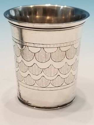 Rare Antique Judaica Silver Kiddush Cup Beaker Poland C.  1820 12 Mark Jewish