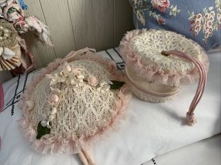 Adoreable Girls Vintage Bonnet And Matching Purse.  Rare Find