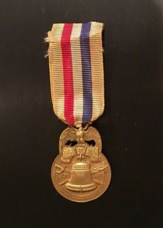 Rare Descendants Continental Congress Gold Filled Medal & Ribbon