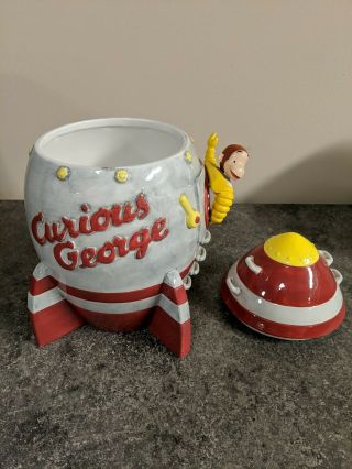 Curious George Rocket Ship Vandor Cookie Jar Vintage 1998 Rare
