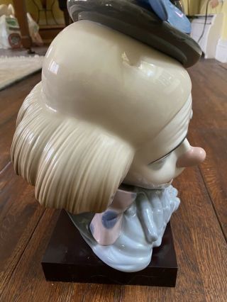 Lladro PENSIVE CLOWN Figurine Bust Head Signed Bowler Hat RARE RETIRED 5130 4