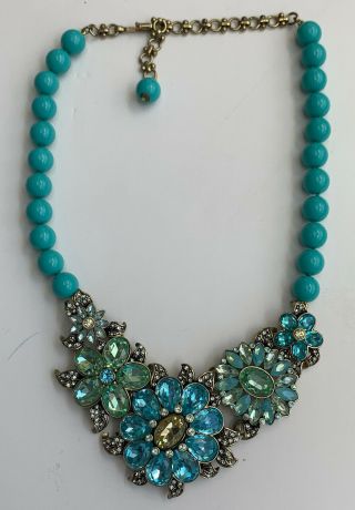 Heidi Daus Flower Show Strand Bead Crystal Drop 15 3/4” Necklace Rare