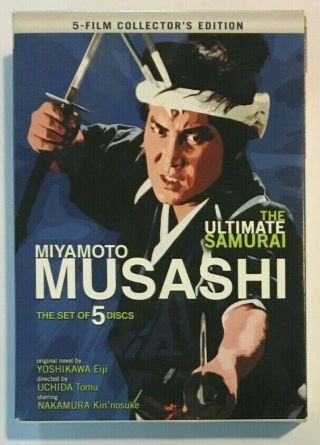 The Ultimate Samurai Miyamoto Musashi Dvd Set 5 Films Collector 