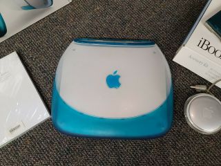 RARE Vintage Apple iBook G3 M2453 Clamshell PowerPC Blue Blueberry no power 2