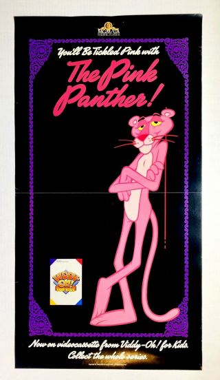 Rare Vintage 80’s The Pink Panther Video Store Promo Poster Vhs Viddy - Oh Mgm