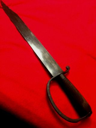 Rare Civil War Large Confederate 23 " D Guard Bowie Knife / Hickory Wood Handle