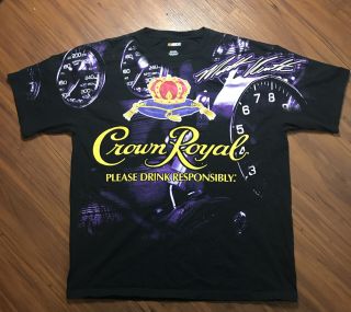 Men’s Nascar Matt Kenseth Crown Royal All Over Print Graphic T Shirt Xl A,  Rare