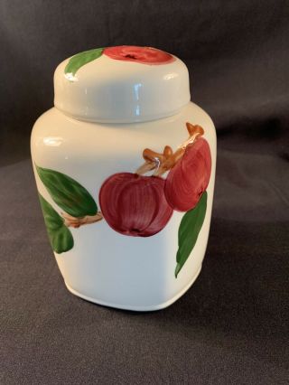 Rare Franciscan Apple Hexagonal Tea Canister And Lid Usa