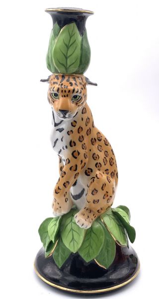 Vintage Rare Lynn Chase Jaguar Jungle 1991 Candlestick Figurine