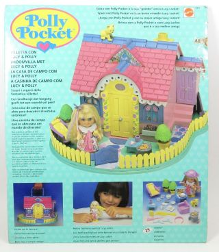 1994 Polly Pocket Vintage Rare Lucy & Pollys Dream Cottage Bluebird Toy Complete