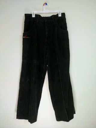 Vintage JNCO Men ' s Black Denim Corduroy Pants Rare Early Logo 2