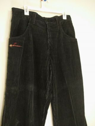 Vintage JNCO Men ' s Black Denim Corduroy Pants Rare Early Logo 3