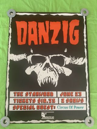 Rare Danzig Promo Poster “the Starwood” Circus Of Power Tour Poster 24x18