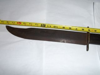 Rare Civil War Confederate Large Bowie Fighting Knife Sword 18 1/2 ",