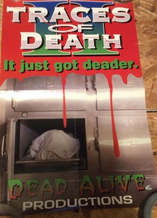 Rare Traces Of Death 2 Folded Video Promo Poster16 " X24 " Slight Tear Bottom Fold