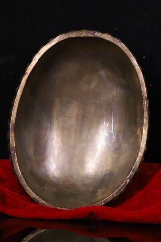 Old Rare Tibetan buddhism silver skull head Statue Gabbra Kapala Bowl Cup FaQi 4