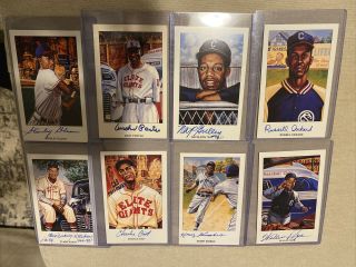 8 Autographed Ron Lewis Negro League Stars Postcards Series 2 - Partial Set Rare