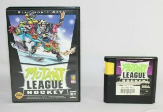 Mutant League Hockey Sega Genesis Authentic & W/ Box Rare