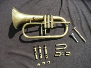 Rare Old Bb French Flugelhorn By Gautie Around 1890 Great Player