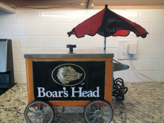 Very Rare Boars Head Mini Hot Dog Cart Stand Collectible Collectors Antique