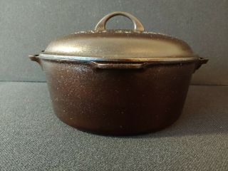 Vintage Rare Griswold 9 Cast Iron Dutch Oven With Matching Lid -