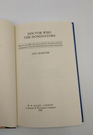 Doctor Who The Dominators Hardcover 1984 Ian Marter - RARE - NOT EX LIBRARY 3