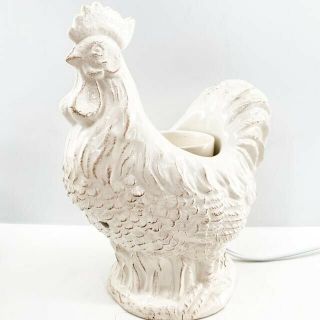 Scentsy Chantecler Rooster Wax Warmer Rustic Large Retired Farmhouse Rare White