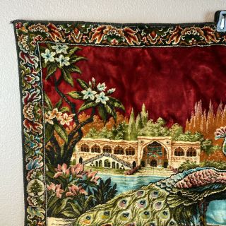 Vintage Peacock Tapestry Colorful Rare Rug Pattern Wall Hanging Velvet 56 